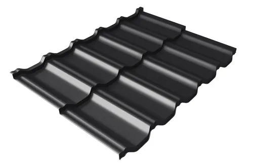 Металлочерепица модульная Квинта Uno Grand Line c 3D резом 0,5 GreenСoat Pural Matt RR 33 черный (RAL 9005 черный) купить в Пензе