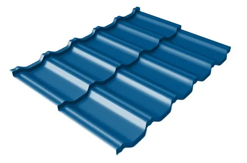 Металлочерепица модульная Квинта Uno Grand Line c 3D резом 0,5 Satin RAL 5005 сигнальный синий купить в Пензе