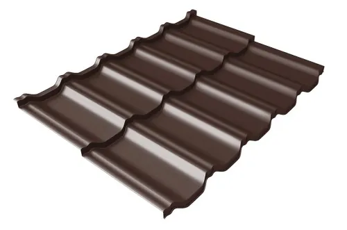 Металлочерепица модульная Квинта Uno Grand Line c 3D резом 0,5 Satin RAL 8017 шоколад купить в Пензе
