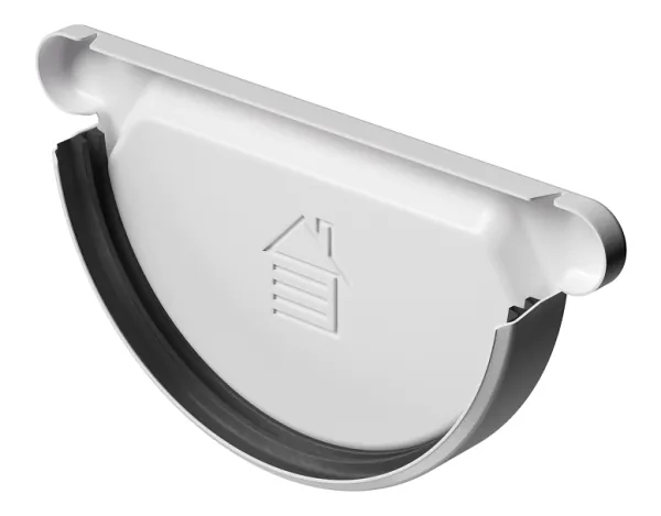 Заглушка желоба D125 Döcke STAL PREMIUM Пломбир, (RAL 9010) купить в Пензе