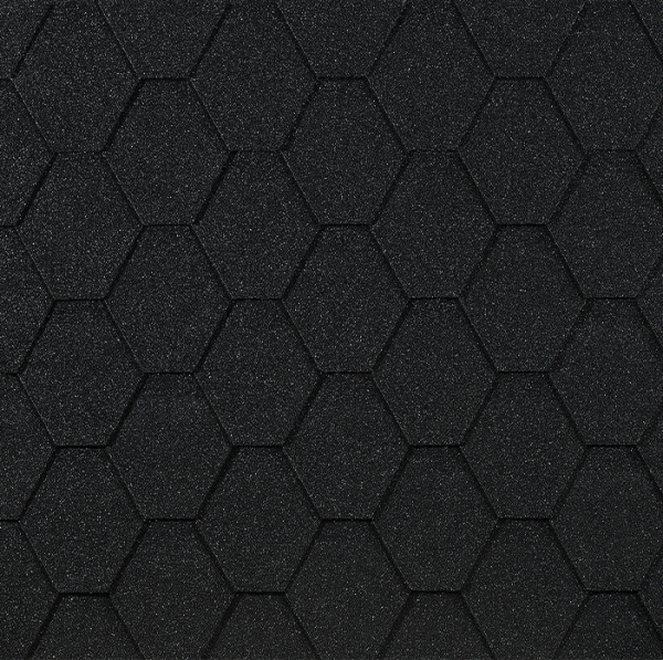 Гибкая черепица EURASIA Docke, Коллекция ШЕСТИГРАННИК Чёрный купить в Пензе