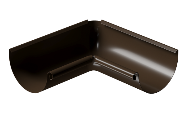Угол внутренний 90° D125 Döcke STAL PREMIUM Каштан, (RAL 8017) купить в Пензе