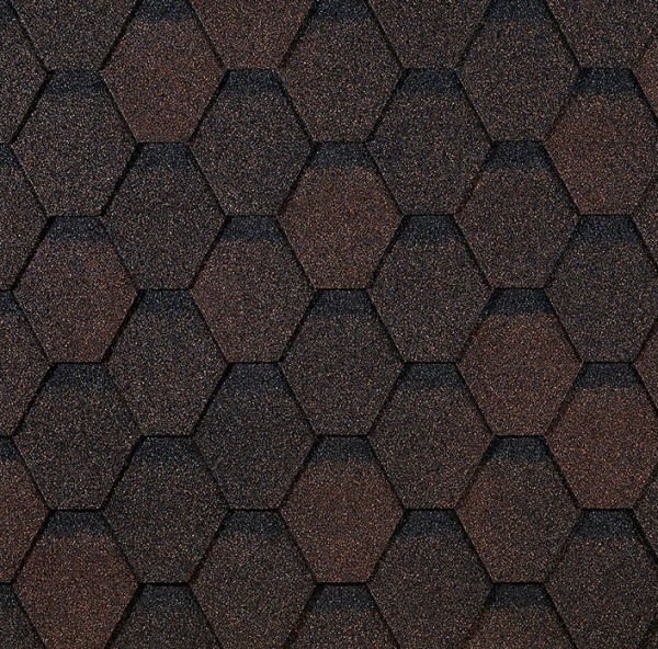 Гибкая черепица EURASIA Docke, Коллекция ШЕСТИГРАННИК Коричневый купить в Пензе