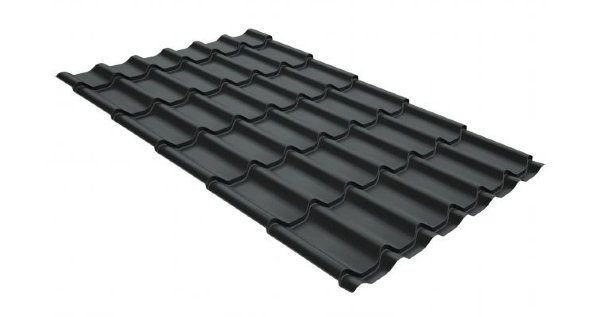 Металлочерепица классик GL 0,5 GreenCoat Pural Matt RR 23 темно-серый (RAL 7024 мокрый асфальт) купить в Пензе