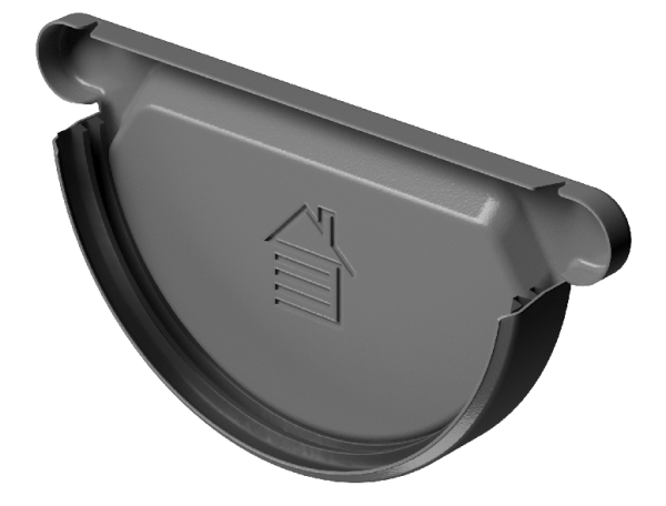 Заглушка желоба D125 Döcke STAL PREMIUM Графит, (RAL 7024) купить в Пензе