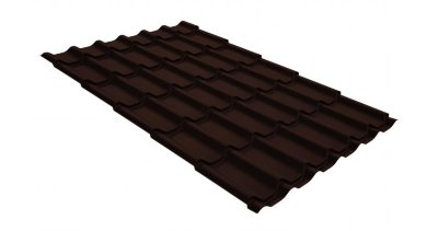 Металлочерепица классик GL 0,5 GreenCoat Pural RR 887 шоколадно-коричневый (RAL 8017 шоколад)