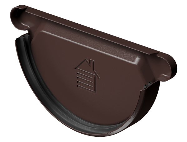 Заглушка желоба D125 Döcke STAL PREMIUM Шоколад, (RAL 8019) купить в Пензе