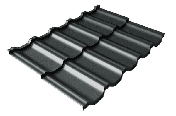 Металлочерепица модульная Квинта Uno Grand Line c 3D резом 0,5 Satin RAL 7016 антрацитово-серый купить в Пензе