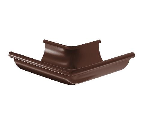 Водосток Aquasistem, система 125x90 - Угол желоба, наружный 90° RAL 8017 Коричневый купить в Пензе