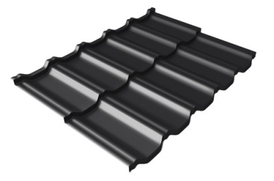 Металлочерепица модульная Квинта Uno Grand Line c 3D резом 0,5 Quarzit lite RAL 9005 черный