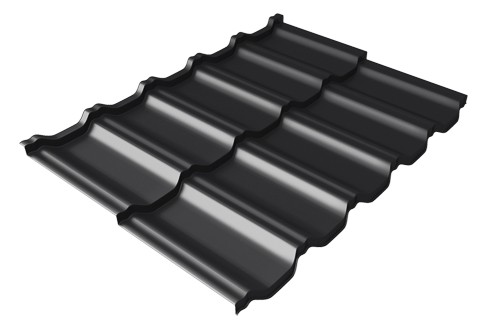 Металлочерепица модульная Квинта Uno Grand Line c 3D резом 0,5 Quarzit lite RAL 9005 черный купить в Пензе
