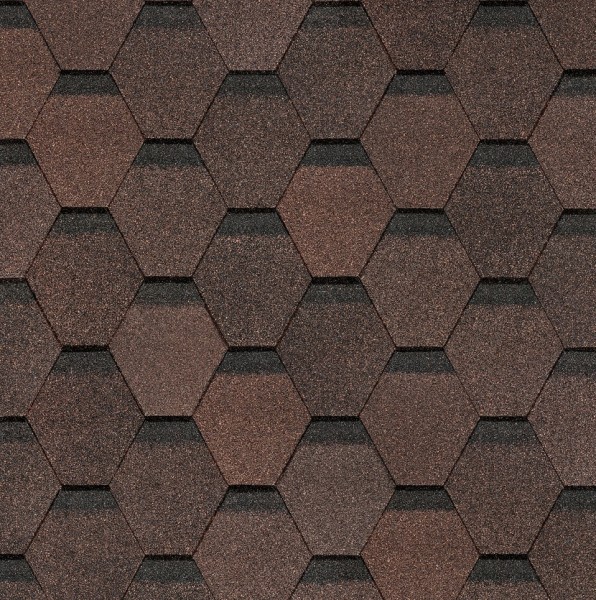 Гибкая черепица Docke, коллекция Шестигранник Коричневый купить в Пензе