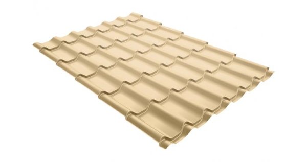 Металлочерепица модерн 0,45 PE RAL 1014 слоновая кость купить в Пензе