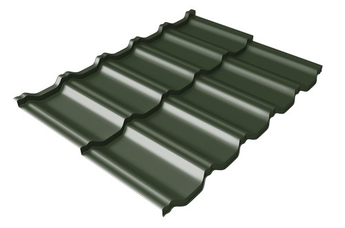 Металлочерепица модульная Квинта Uno Grand Line c 3D резом 0,5 Velur RAL 6020 хромовая зелень купить в Пензе