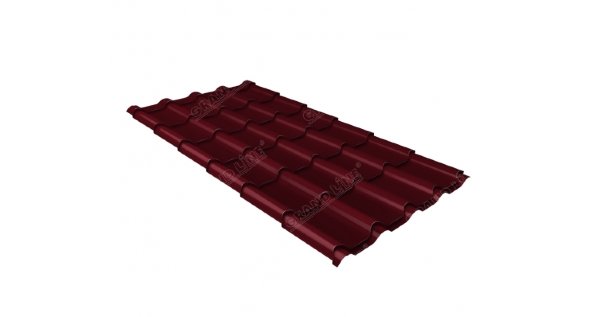Металлочерепица камея 0,5 Satin RAL 3005 красное вино купить в Пензе