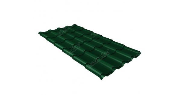 Металлочерепица камея 0,5 Satin RAL 6005 зеленый мох купить в Пензе