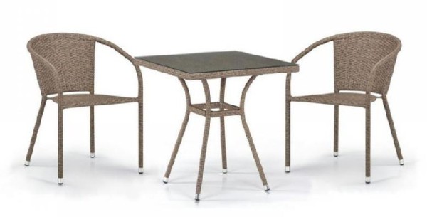 Комплект плетеной мебели AFINA из иск. ротанга T282BNT/Y137C-W56 Light Brown 2Pcs купить в Пензе