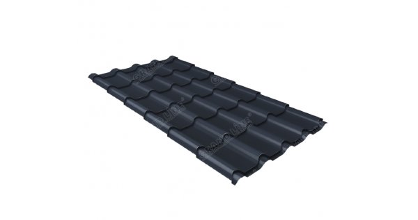 Металлочерепица камея 0,5 Satin RAL 7024 мокрый асфальт купить в Пензе