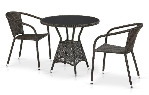Комплект плетеной мебели AFINA из иск. ротанга T707ANS/Y137C-W53 Brown 2Pcs купить в Пензе