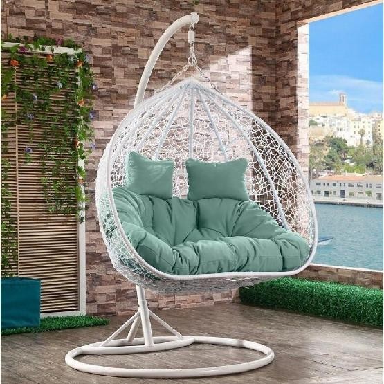 Кресло Подвесное из искусственного ротанга AFM-109A White/Green купить в Пензе