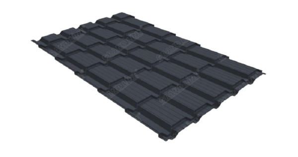 Металлочерепица GL квадро профи 0,5 Satin RAL 7024 мокрый асфальт купить в Пензе