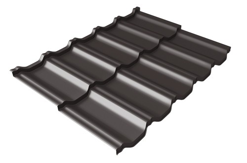 Металлочерепица модульная Квинта Uno Grand Line c 3D резом 0,5 Satin RR 32 темно-коричневый купить в Пензе